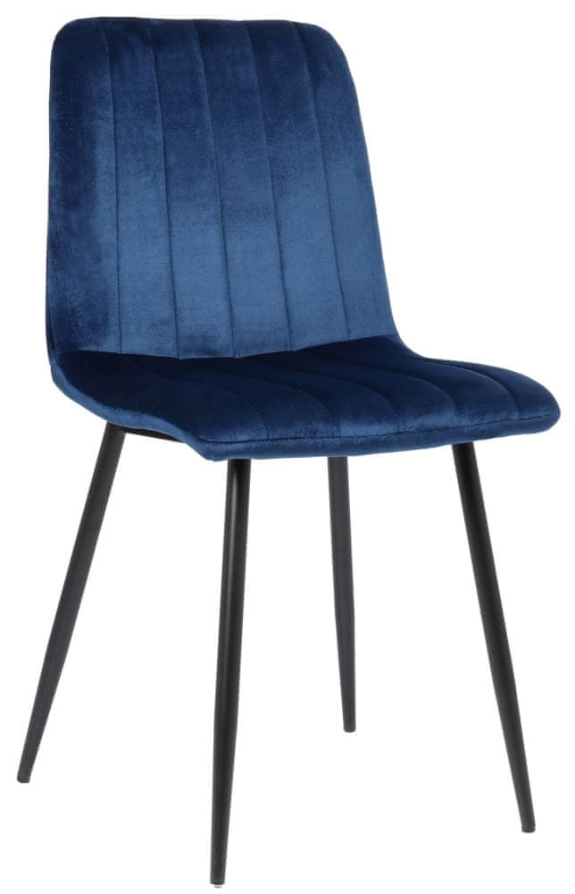 BHM Germany Jedálenská stolička Dijon, zamat, modrá